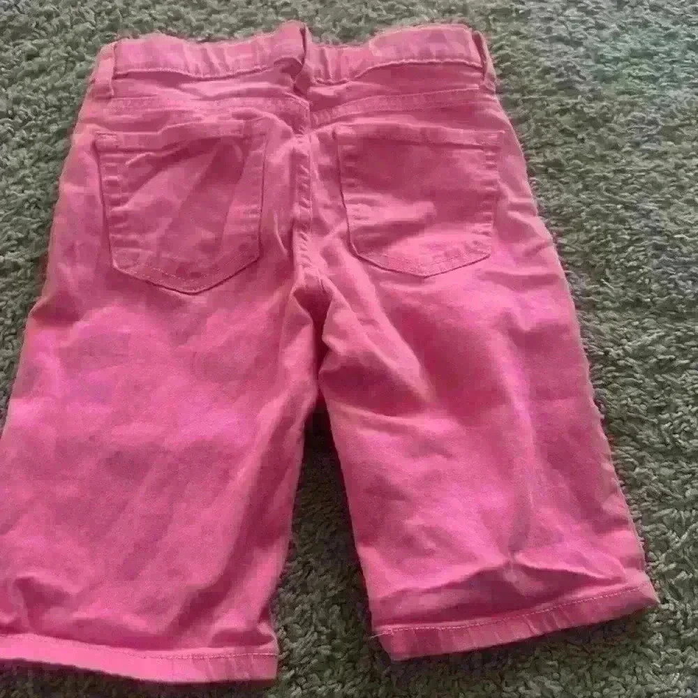 Girls Roll Cuff Twill Skimmer Shorts - Pink
